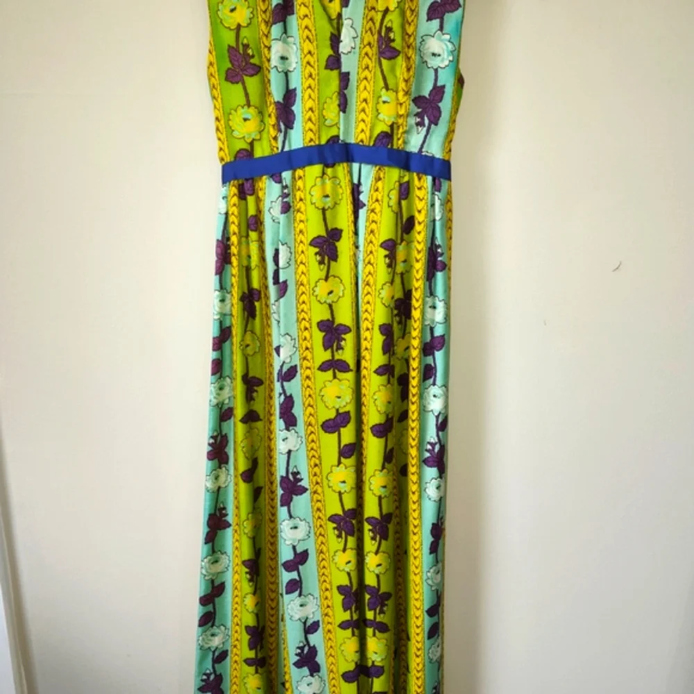 Vintage 70's Vibrant Sleeveless Maxi Dress VTG - Picture 8 of 16